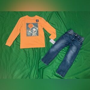 NWT Tommy Bahama Halloween Vibrant Orange Tee/ PreOwned Zara Outfit Bundle 5/6